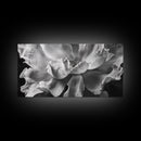 Floral Closeup, Petal Texture, Macro Bloom, Canvas Print, Botanical Bedroom Wall Art, Black And White Flower, Modern Nature Photography