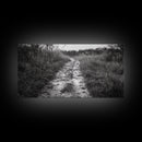 Dirt Path Trail, Minimal Nature Photography, Countryside Landscape, Rustic Fall Vibe Wall Art, Neutral Home Decor, Framed Canvas Print
