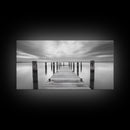 Wooden Dock Scene, Peaceful Lake Sunset, Minimalist Waterfront, Canvas Print, Zen Bedroom Wall Art, Tranquil Meditation Decor