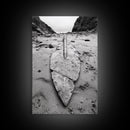 Fossil Rock Shore, Beach Minimalism, Sand Texture Art, Canvas Print, Coastal Wall Art, Natural History Decor, Abstract Earthy Art