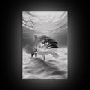 Underwater Trout Closeup, Realistic Fish, Nature Photography, Canvas Print, Man Cave Art, Fishing Lover Gift, Rustic Lake Decor