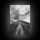 Winding Path, Hilltop View, Cloudy Horizon, Minimalist Landscape, Canvas Print, Bedroom Wall Art, Serene Decor, Fall Art Piece
