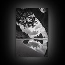 Sea Stacks, Reflected Sky, Dramatic Coastline, Beach Landscape, Canvas Print, Living Room Wall Art, Nature Coastal Decor, moody ocean print