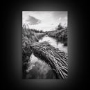 Nature Escape, Stream View, Rustic Landscape, Autumn Calm, Framed Canvas Print, Nature art, Rustic Wall Decor, Cabin Art, Office Artwork