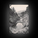 Forest Coast, Rocky Shore, Ocean View, Framed Canvas Print, Serene Nature Wall Art, Bathroom or Hallway Decor, Pacific Northwest Style
