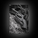 Floral Engraved Revolver, Vintage Western Gun, Cowboy Detail Shot, Canvas Print, Man Cave Art, Rustic Americana Wall Style