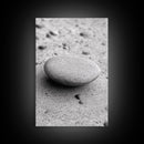 Smooth Beach Stone, Minimalist Sand Texture, Natural Balance, Canvas Print, Spa Room Wall Art, Calm Earthy Interior Style