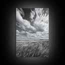 Open Sky Fields, Windy Prairie, Moody Nature Sky, Rustic Landscape, Canvas Print, Bedroom Wall Art, Fall Countryside, Boho Nature Decor