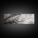 Macro Insect Wing, Abstract Nature Texture, Modern Neutral Wall Decor, Framed Canvas Print, Office Art, Monochrome Macro Photography