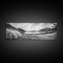 Mountain Lake Calm, Tranquil Nature Reflection, Forest Valley Art, Framed Canvas Print, Minimalist Wall Decor, Serene Landscape Print