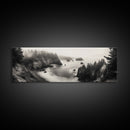 Ocean Rocks, Foggy Horizon, Coastal Cliffs, Dreamy Seascape, Canvas Print, Moody Nature Art, Living Room Wall Art, Coastal Minimalism
