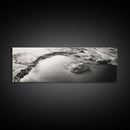 Minimalist Pond, Earth Texture, Fine Art Landscape, Framed Canvas Print, Neutral Wall Decor, Bathroom Wall Art, Modern Earthy Tones
