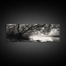 Mangrove Forest, River Flow, Rooted Stillness, Canvas Print, Zen Office Decor, Moody Jungle Art, Monochrome Nature Print