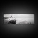 Coastal Buoy, Still Waters, Nautical Calm, Framed Canvas Print, Lakeside Bathroom Art, Maritime Style, Rustic Ocean Decor
