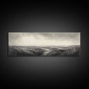 Foggy Path, Coastal Field, Silent Morning, Canvas Print, Neutral Bedroom Art, Scandinavian Style, Minimal Fall Wall Decor
