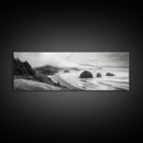 Pacific Coast, Misty Cliffs, Ocean Rocks, Moody Beach Scene, Canvas Print, Modern Nature Decor, Living Room Wall Art, Coastal Landscape