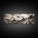 Coastal Road Journey, Overcast Ocean View, Scenic Drive Art, Framed Canvas Print, Fall Landscape Wall Art, Nature Lover, Living Room Decor