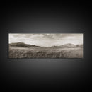 Golden Prairie, Mountain Horizon, Rustic Calm, Canvas Print, Fall Wall Art, Country Living Room Decor, Neutral Tones Photography