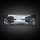 Forest Inlet, Calm Waters, Rocky Shore, Framed Canvas Print, Pacific Northwest Wall Art, Neutral Decor, Nature Photography, Rustic Vibes