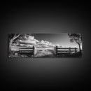 Wooden Fence, Open Field, Cloud Horizon, Framed Canvas Print, Country Landscape Photography, Entryway Wall Art, Farmhouse Autumn Decor