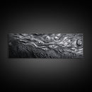 Liquid Texture Waves, Abstract Water Photography, Monochrome Art, Framed Canvas Print, Modern Living Room Wall Art, Nature-Inspired Decor