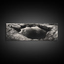 Natural Rock Pool, Moody Water Reflection, Rustic Earth Photography, Canvas Print, Zen Bathroom Wall Art, Minimalist Nature Decor
