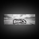 Giant Scorpion Beach, Surreal Creature, Dark Fantasy, Ocean Monster, Framed Canvas Print, Halloween Wall Art, Teen Room Decor, Bedroom Art