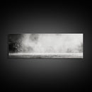 Waterfall Mist Scene, Nature Wall Decor, Canvas Print, Modern Minimalist Art, Neutral Tones, Living Room Wall Art, Black White Landscape