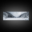 Snowy Pines, Winter Forest, Cold Wilderness, Framed Canvas Print, Christmas wall art, lodge decor, mountain retreat art, woodland art