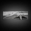 Starfish Closeup, Ocean Wave Motion, Coastal Macro Scene, Framed Canvas Print, minimalist beach decor, bathroom wall art, nautical vibe