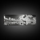 Beach Horse Reflection, Coastal Freedom, Wild Spirit Scene, Framed Canvas Print, Western Bathroom Art, Minimalist Beach House Decor