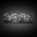Textured Leaves, Monochrome Nature, Abstract Pattern, Botanical Wall Art, Framed Canvas Print, Modern Bedroom Art, Minimalist Decor