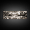 Wild Coastline, Rugged Waves, Stormy Shore, Nature Photography, Framed Canvas Print, Fall Living Room Wall Art, Rustic Coastal Decor