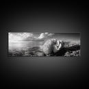 Sea Coral, Calm Ocean, Reef Textures, Framed Canvas Print, Coastal Bathroom Art, Monochrome Ocean Decor, Nature Photography Accent