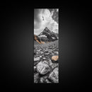 Rocky Peak, Wilderness Art, Orange Accent, Moody Landscape, Framed Canvas Print, Office Decor, Fall Mountainscape Photography