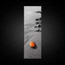 Orange Shore Stone, Minimalist Decor, Seaside Style, Beach Vibes, Framed Canvas Print Coastal Wall Art, Bathroom Decor, Modern Art