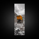 Mining Truck, Industrial Power, Bold Machinery, Construction Scene, Canvas Print, garage wall art, boys room decor, grunge wall art