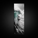 Teal Wave, Ocean Power, Surf Break, Coastal Energy, Canvas Print, Bathroom Wall Art, Modern Ocean Photography, Minimalist Sea Decor