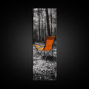 Autumn Forest Chair, Solitude in Nature, Outdoor Retreat, Framed Canvas Print, Fall Wall Art, Minimalist Cabin Decor, Nature Lover Gift