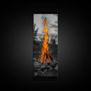 Towering Flame, Wild Fire Blaze, Dramatic Camp Scene, Canvas Print, Outdoor Wall Art, Autumn Adventure Decor, Rustic Nature Style