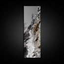 Cliff Pathway Art, Nature Trail Scene, Monochrome Rustic Landscape, Framed Canvas Print, Mountain Cabin Entryway Wall Decor
