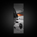 Sunset Beach Scene, Coastal Glow Decor, Dramatic Shoreline Art, Framed Canvas Print, Ocean Wall Art, Fall Vibes Bedroom Accent