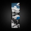 Reflected Clouds, Blue Sky, Mountain Lake, Wilderness Escape, Scenic Nature Art, Framed Canvas Print, Tranquil Office Wall Decor