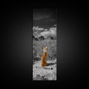 Wild Serval, Desert Cat, Savannah Wildlife, Majestic Predator, Framed Canvas Print, Safari Theme Living Room Wall Art, Modern Nature Decor