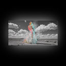 Desert Dust, Color Cloud, Abstract Sky, Surreal Art, Framed Canvas Print, Creative Studio Wall Decor, Whimsical Wall Art, Unique Design