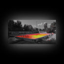 Abandoned Pool, Neon Water, Urban Decay, Vivid Glow, Canvas Print, Grunge Wall Art, Teen Bedroom Decor, Street Photography, Color Pop