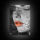 Water Reflection, Female Portrait, Surreal Woman, Canvas Print, Modern Glam Art, Moody Bathroom Decor, Feminine Art, Dreamy Aesthetic