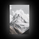 Matterhorn Majesty, Iconic Summit, Black and White Mountain, Canvas Print, Office Wall Art, Minimalist Photography, Modern Decor