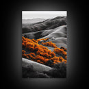 Autumn Hills, Vibrant Trees, Countryside View, Framed Canvas Print, Fall Landscape Art, Farmhouse Decor, Cozy Living Room Accent