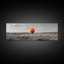 Hot Air Balloon, Colorful Sky, Open Field, Adventure Art, Framed Canvas Print, Whimsical Decor, Playroom Wall Art, Travel Theme